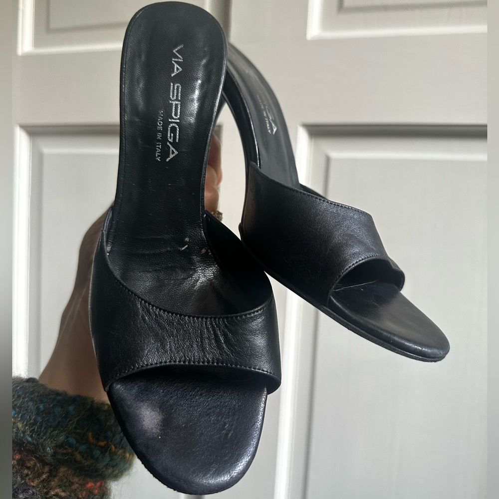 Via Spiga Black Leather Heels - Picture 7 of 7